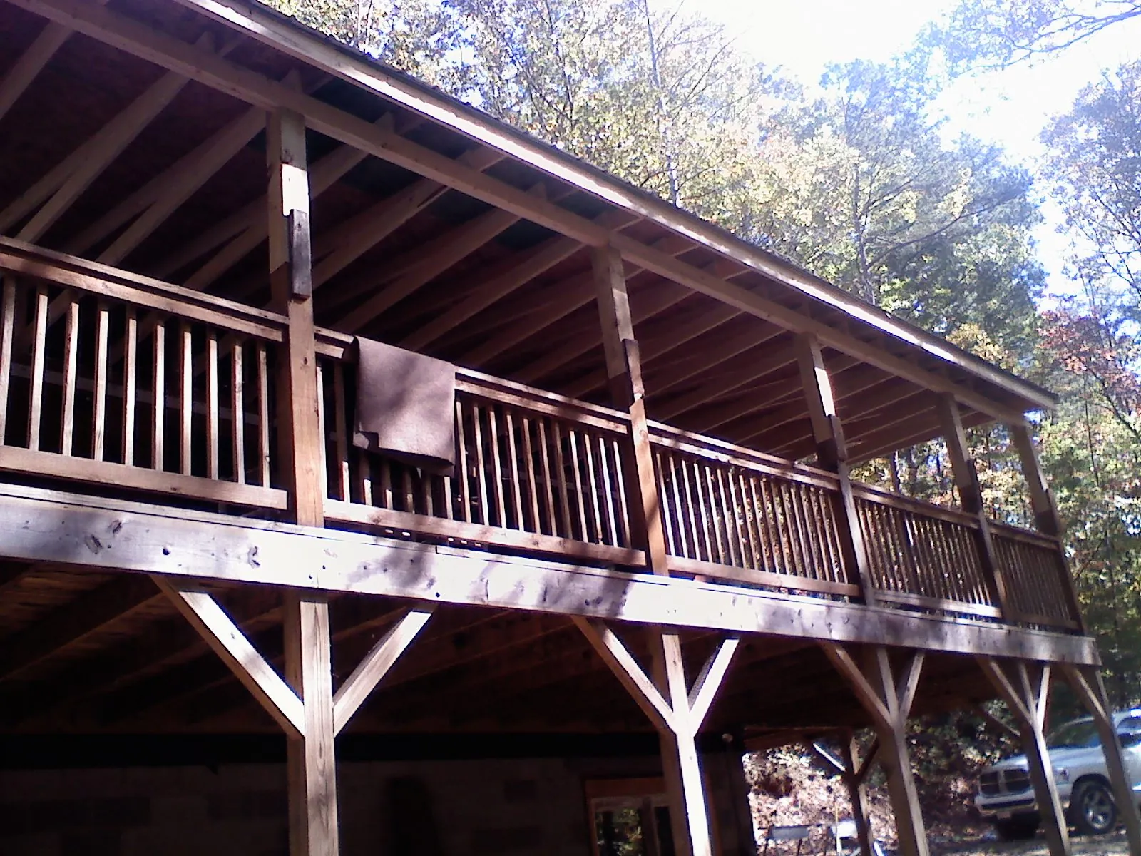 Timber framing under a new elevated porch and deck — Roof Leak Repair in Yatesboro by Roofing Brothers